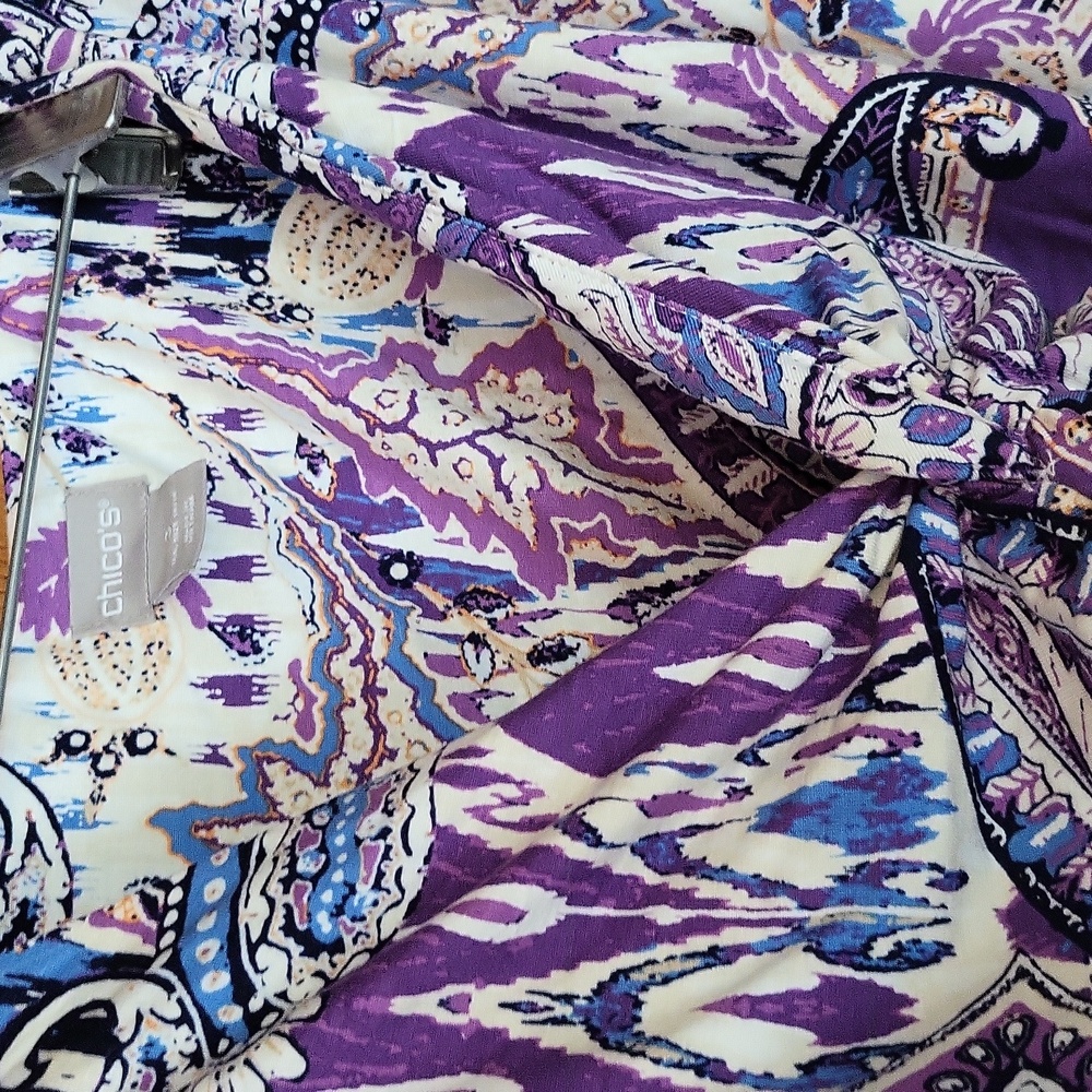 CHICO'S Purple Paisley Women's Dress - Picture 2 of 8